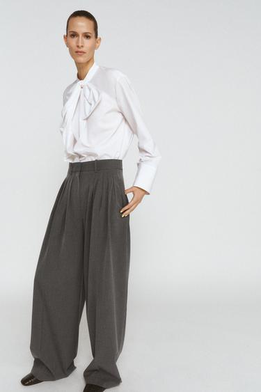 ZW COLLECTION DARTED TROUSERS - Grey by Zara