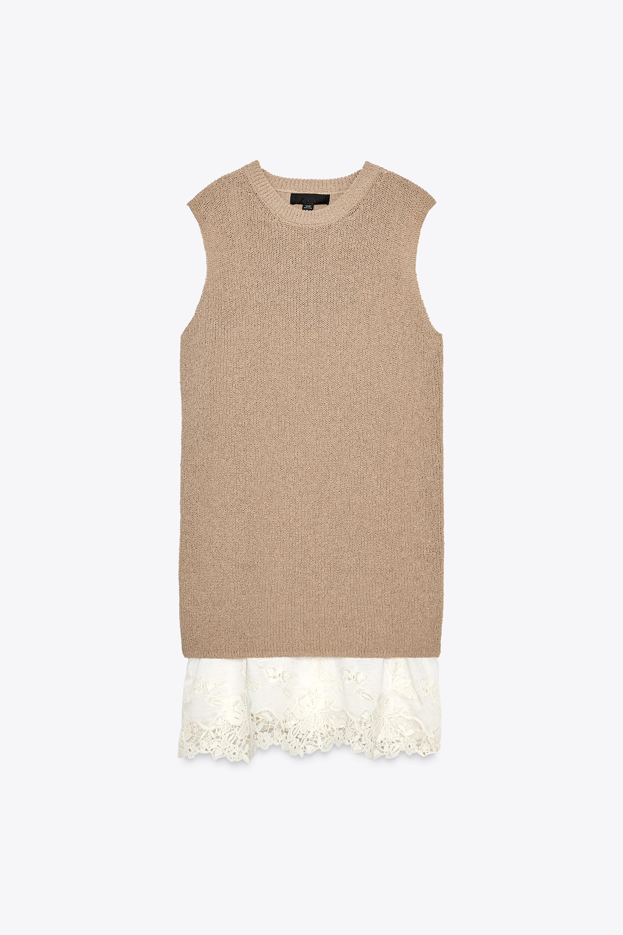 COMBINATION KNIT DRESS - Sand | ZARA United States