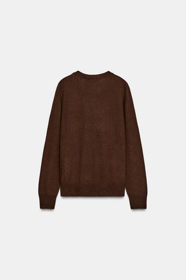 PULL 100 % LAINE ULTRA-DOUCE MANCHES LONGUES - Marron de Zara - Image 6