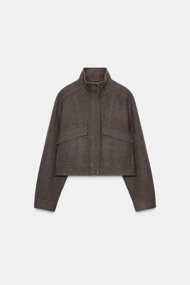 BLOUSON SOFT À COL MONTANT - Marron de Zara - Image 4
