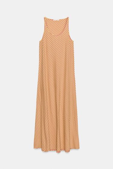 فستان طويل مخطط - مطبوع by Zara