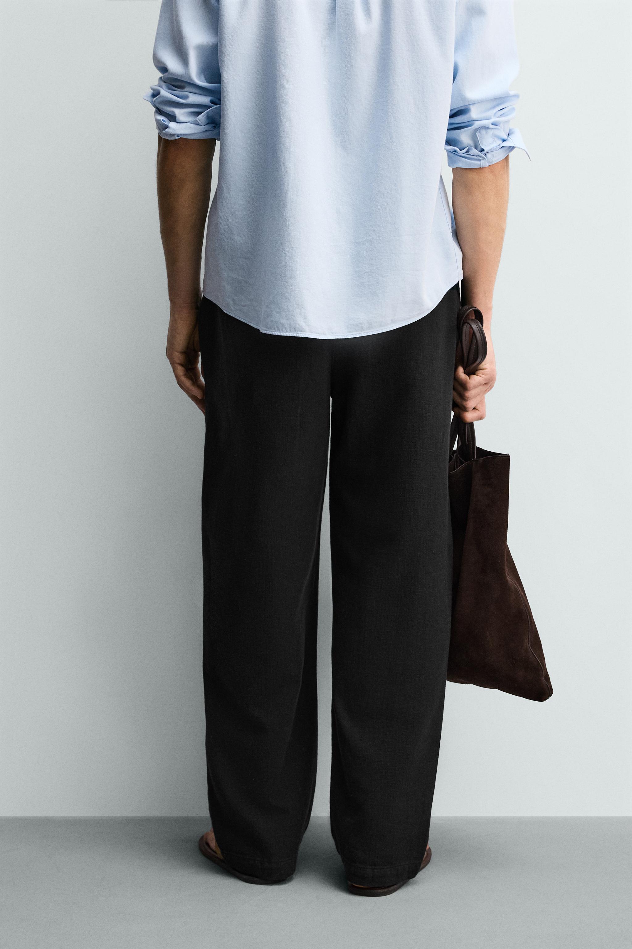 RELAXED FIT TEXTURED PANTS