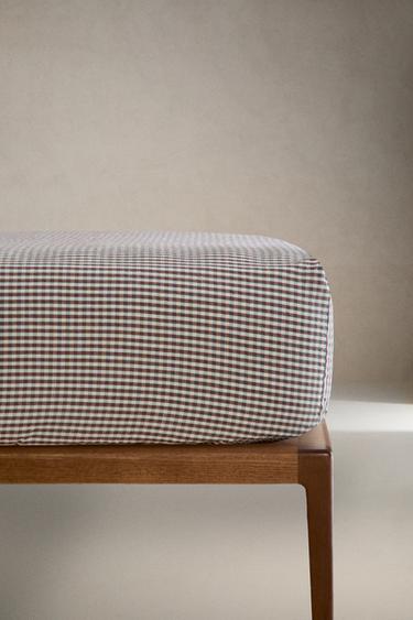 LENÇOL DE BAIXO INFANTIL QUADRADOS FIO TINGIDO - Multicolor da Zara - Imagem 0