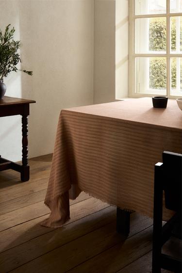 STRIPED COTTON TABLECLOTH WITH FRINGING - striped by Zara - Image 6