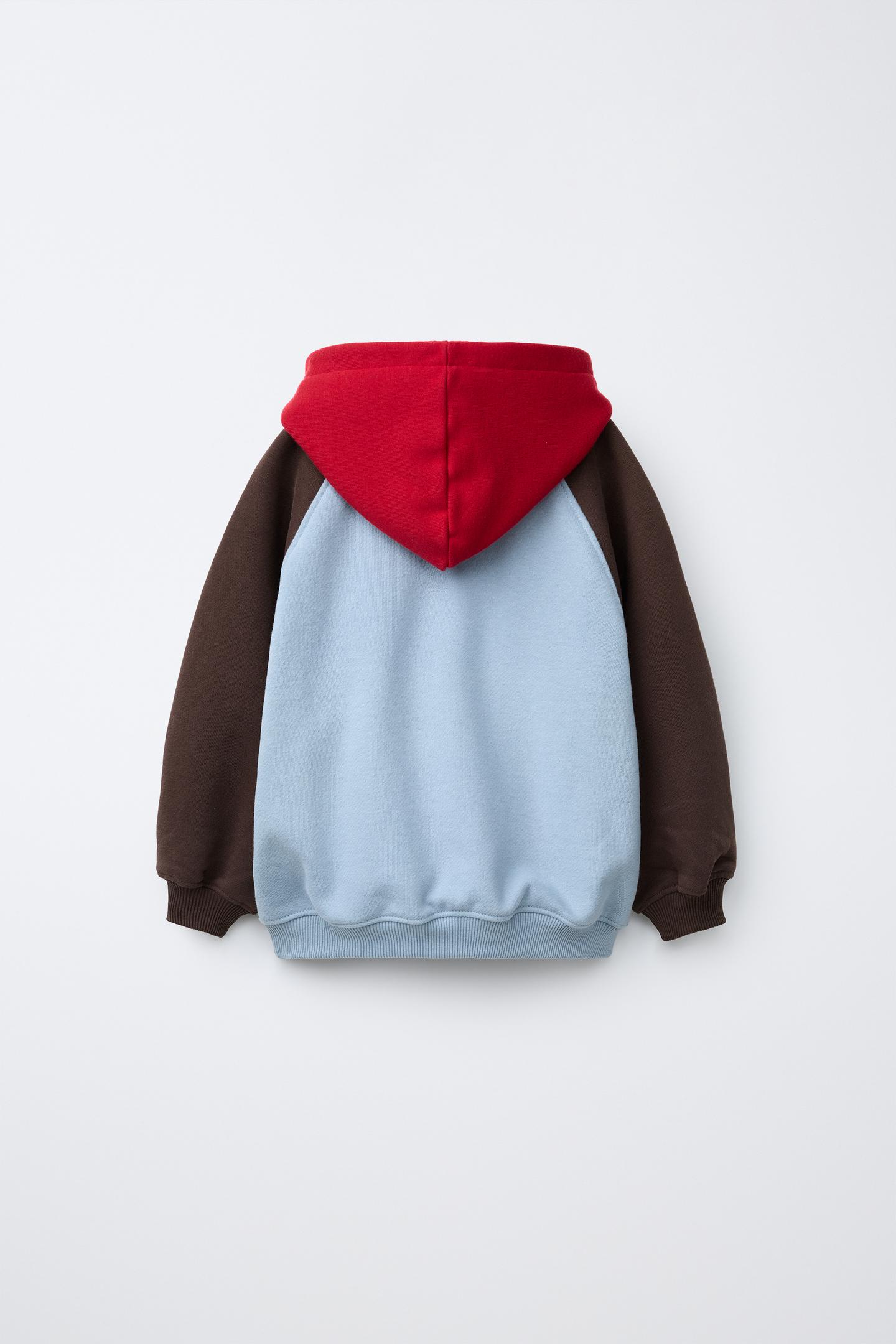 Детское худи Zara Colorblock, цвет: Светлый синий — фото 3