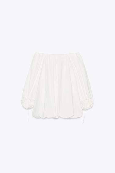 ROBE VOLUME ZW COLLECTION - Blanc cassé de Zara - Image 5