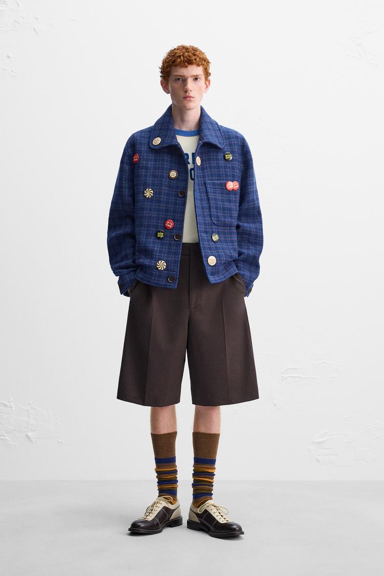 CHECKERED JACKET X HARRY LAMBERT - Bluish | ZARA United States