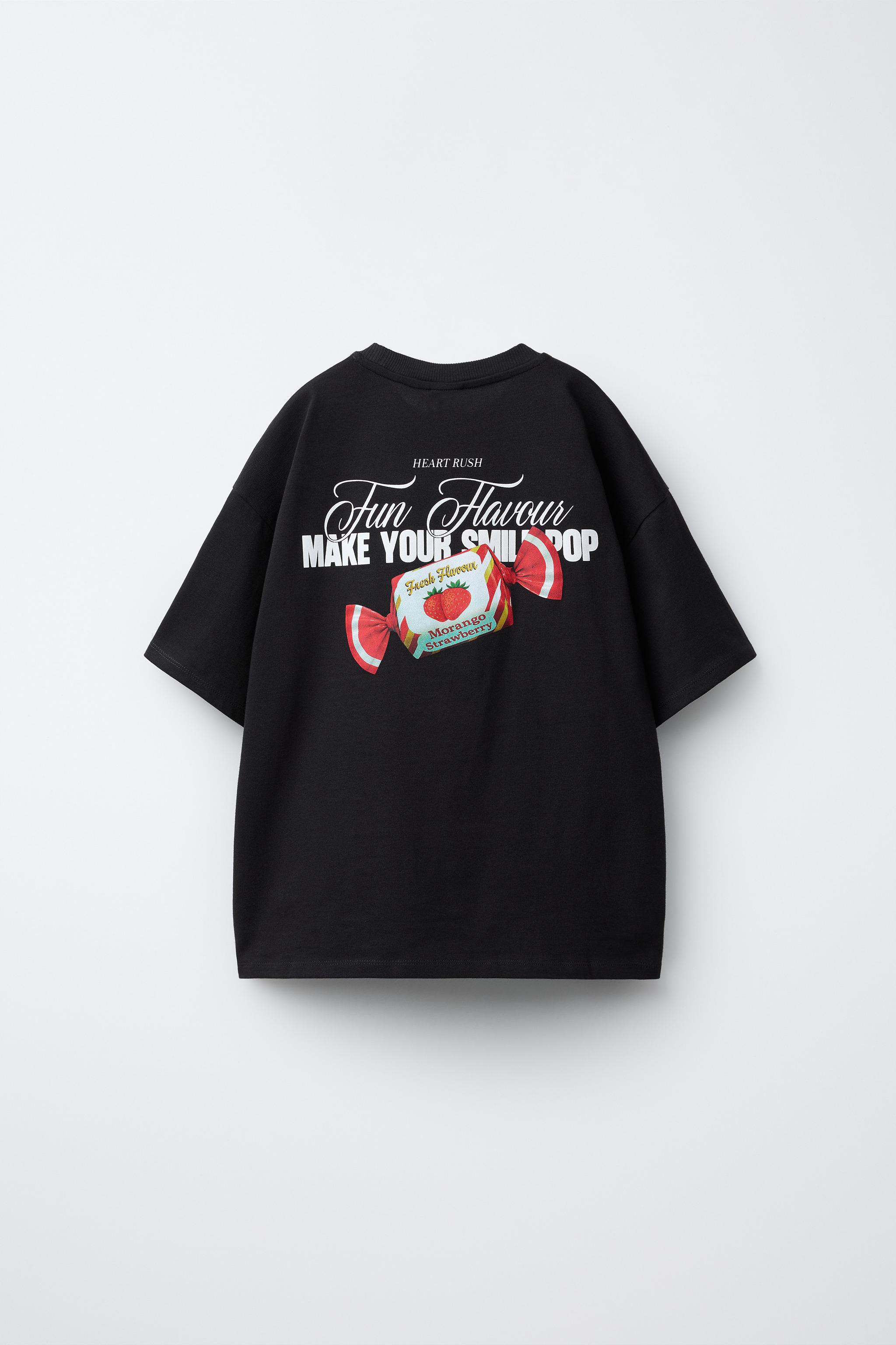 CHERRY AND CARAMEL PRINT T-SHIRT