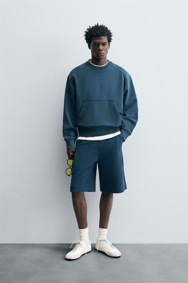 SUDADERA CREW NECK  LIMITED EDITION - Azul de Zara - Imagen 0
