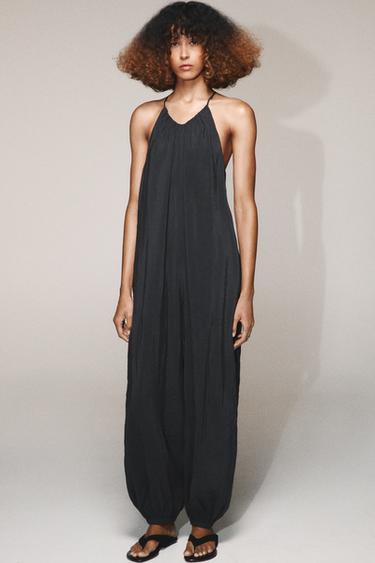 FLOWING SAROUEL JUMPSUIT - Black by Zara