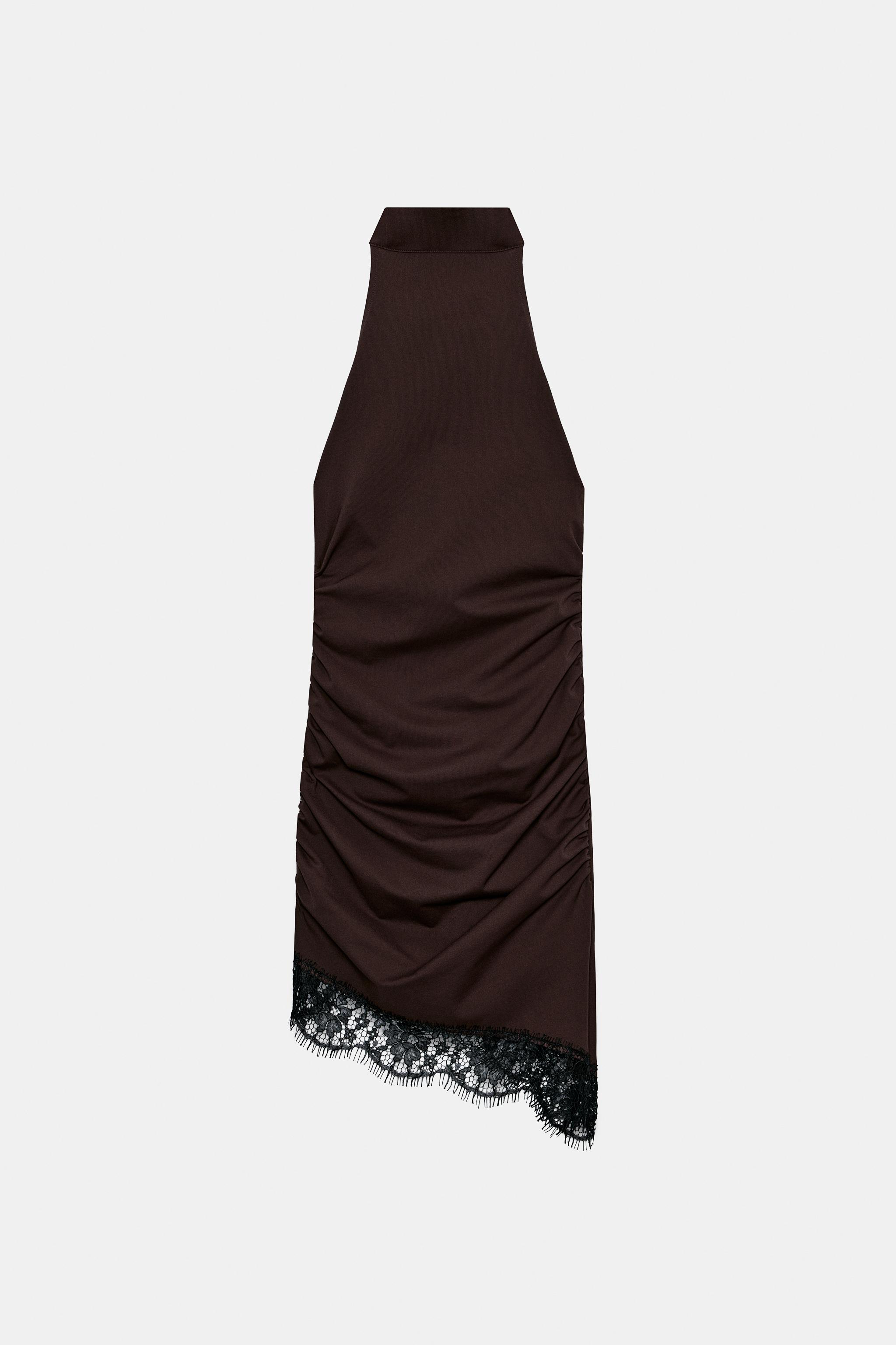 DRAPED LACE SHORT DRESS