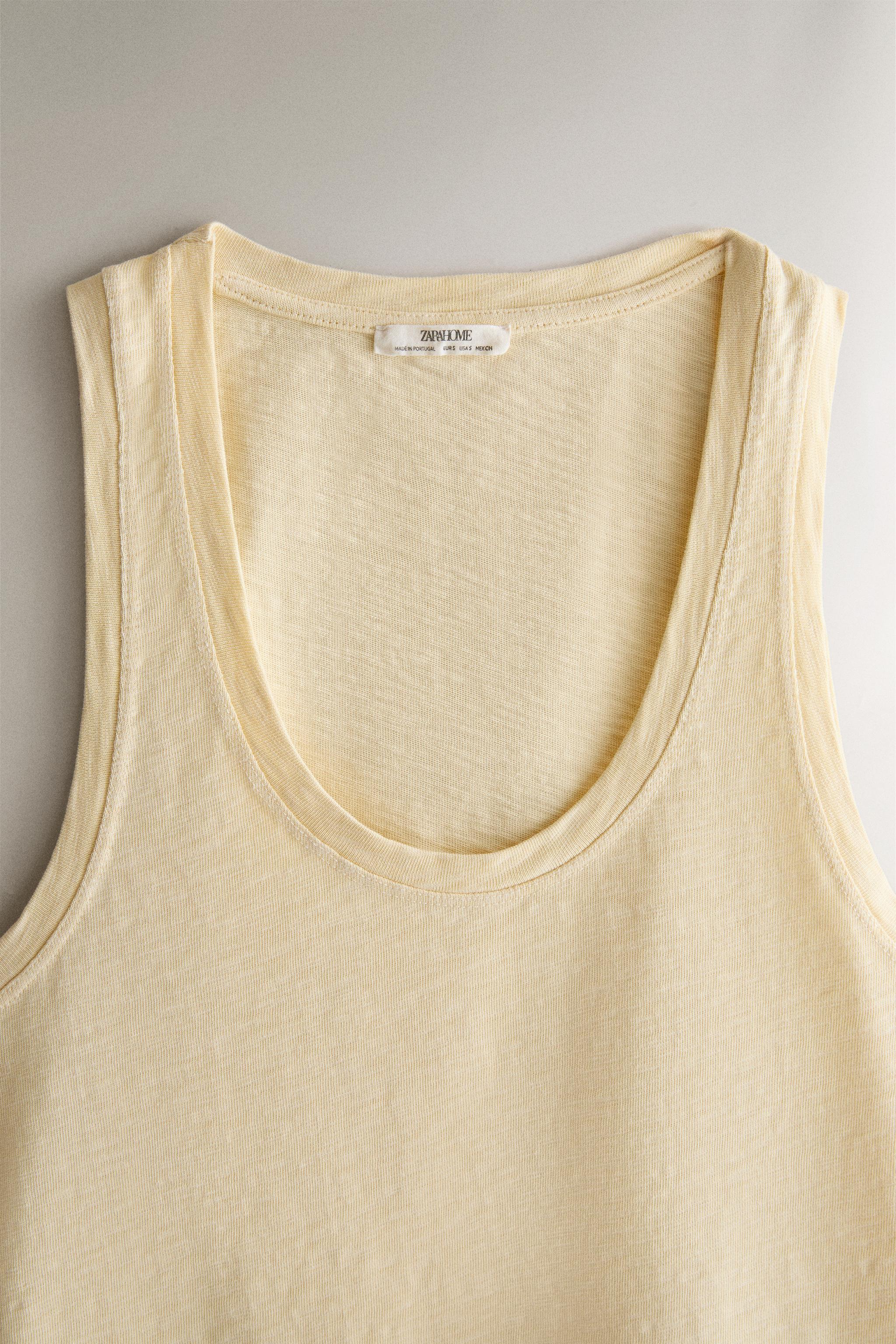 COTTON STRAPPY TOP — Yellow