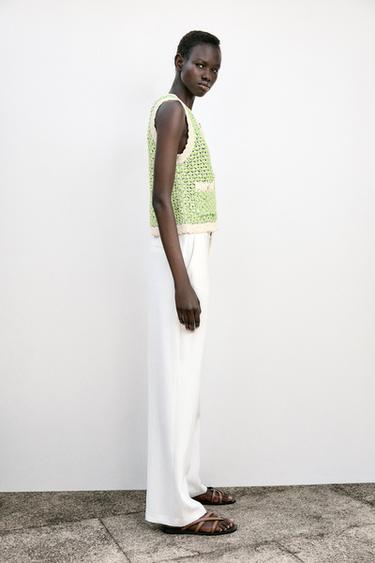 STRUCTURED KNIT VEST - Green by Zara - Image 2