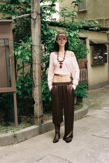 Zara V領薄針織衫 - 淡粉紅色