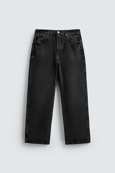 Zara RELAXED STRAIGHT FIT JEANS - Charcoal