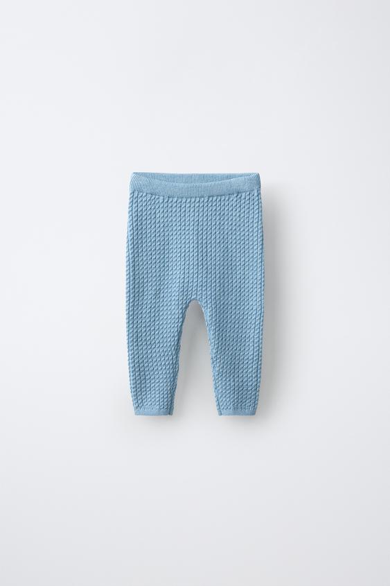 LEGGING EN MAILLE MINI-TORSADES - Bleu clair de Zara - Image 0