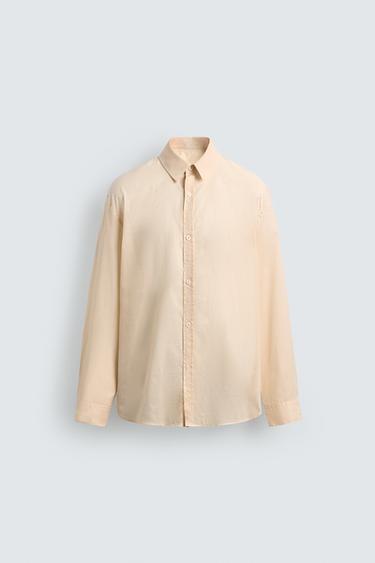 RELAXED FIT SEMI-SHEER SHIRT - Ecru by Zara