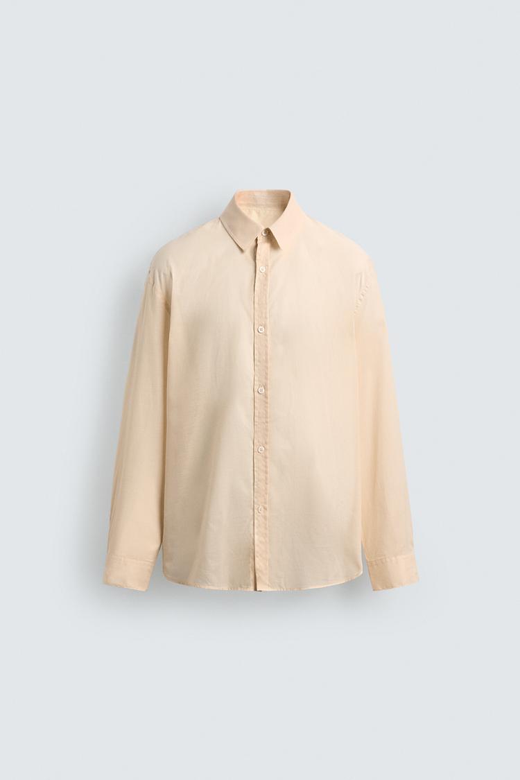 ZARA RELAXED FIT SEMI-SHEER SHIRT
