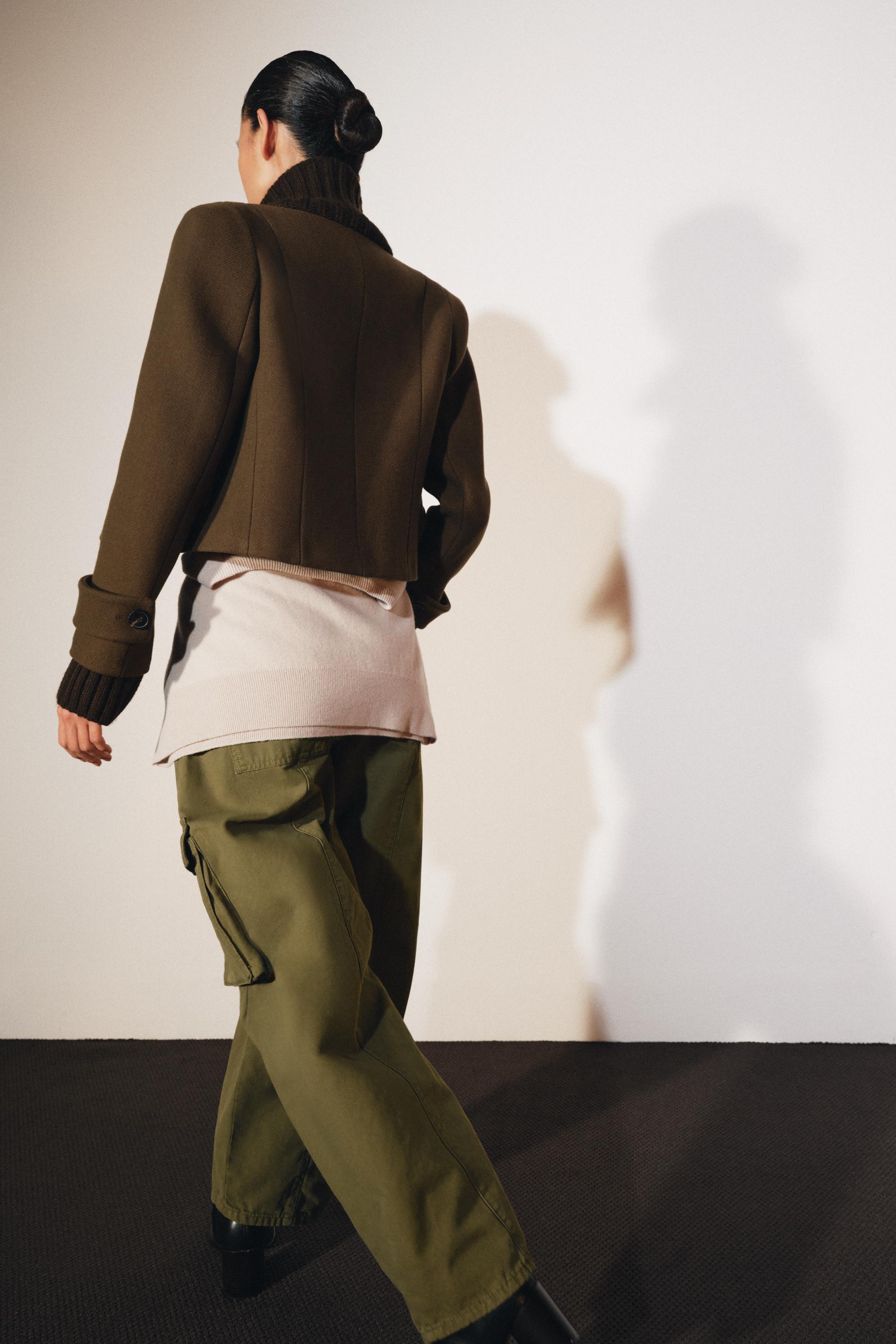 Manteau court combiné avec laine ZW COLLECTION