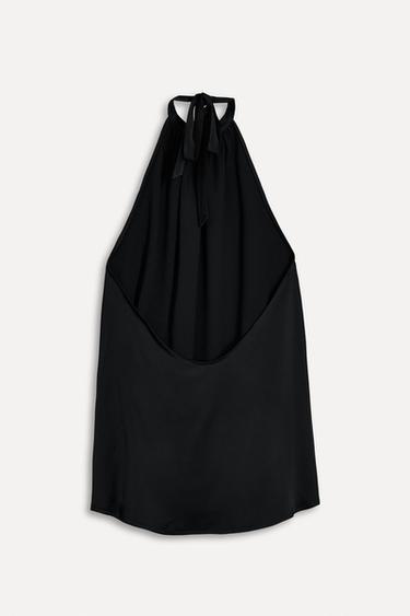 HALTER TOP WITH TIE DETAIL 50TH ANNIVERSARY - Black by Zara - Image 2