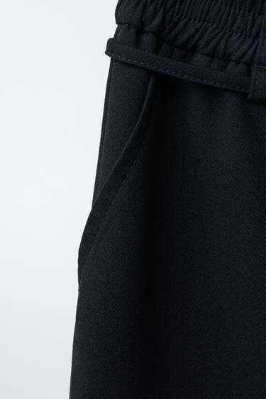BASIC SUIT TROUSERS WITH BELT - Black by Zara - Image 3