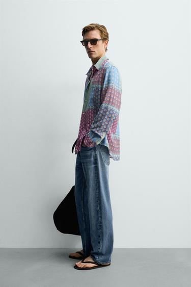 RELAXED FIT PATCHWORK PRINT SHIRT - Multicoloured by Zara - Image 3