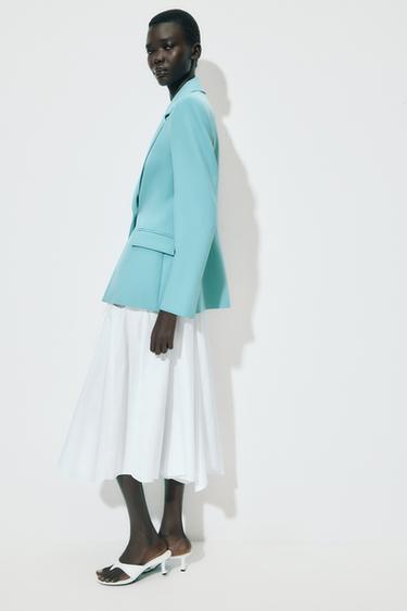 BLAZER ENTALLADA BOTÓN - Turquesa de Zara