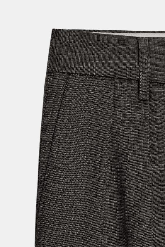 PANTALON DOUBLE PLI - Marron de Zara - Image 6