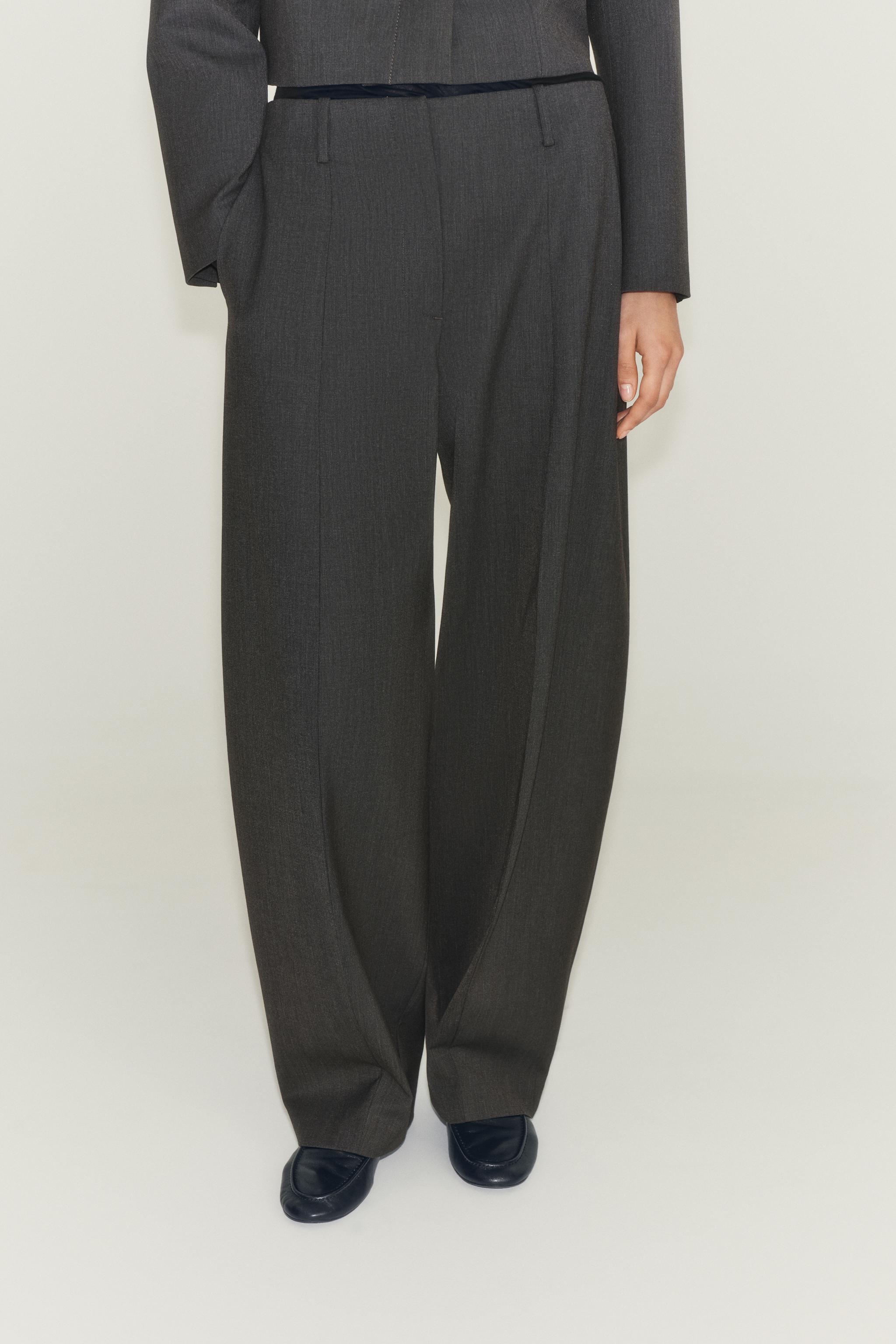 Zara ZW COLLECTION CONTRAST COLLAR CROPPED BLAZER — фото 3