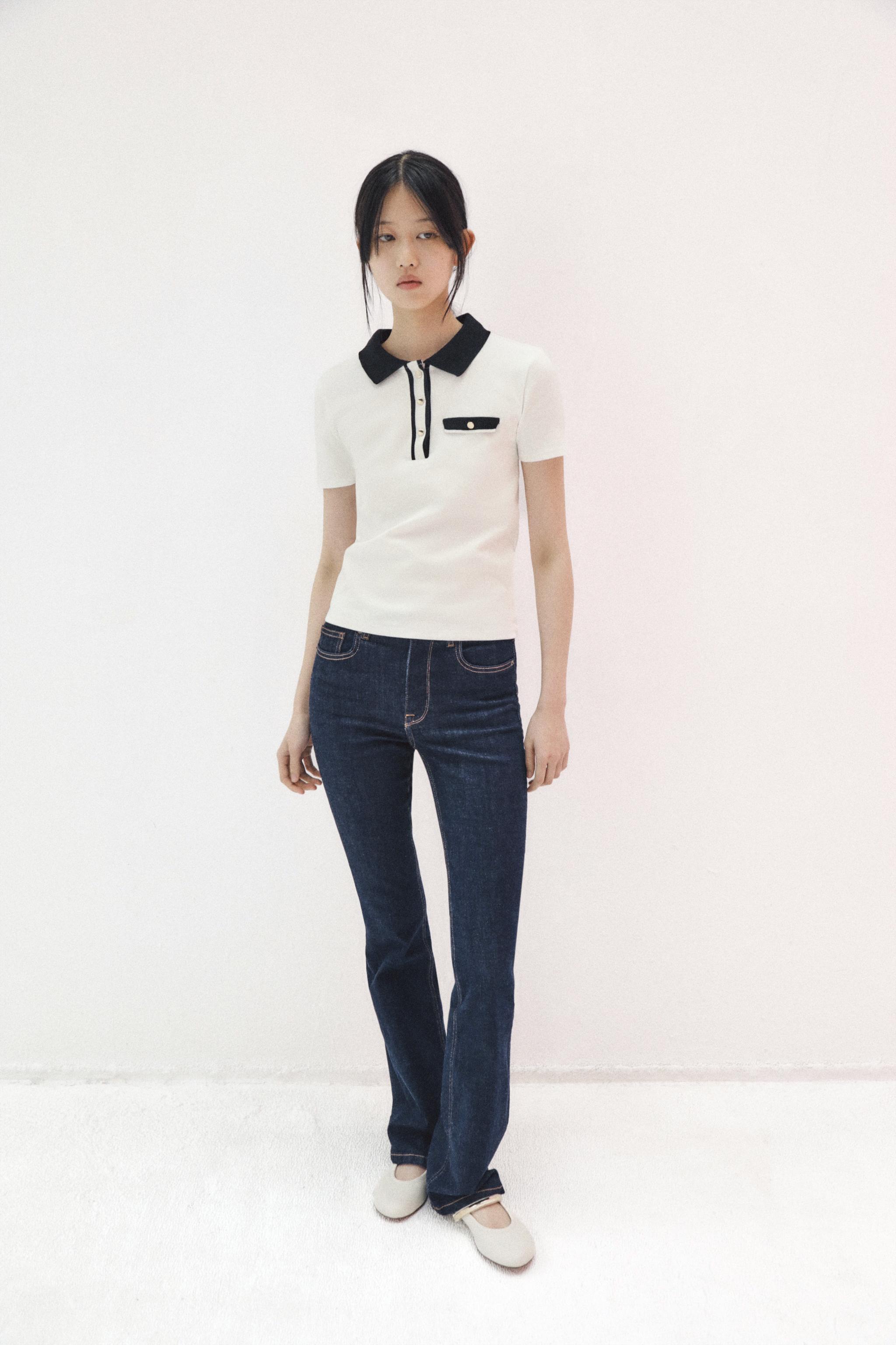 コントラスト ポロシャツ - オフホワイト | ZARA Japan / 日本