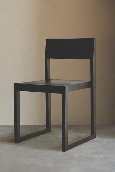 SEDIA STRUTTURA LEGNO E PELLE - Marrone scuro di Zara