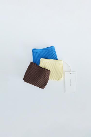 ZARA TIMELESS - PACK DE TRES BRAGUITAS RIB LISAS - Multicolor de Zara