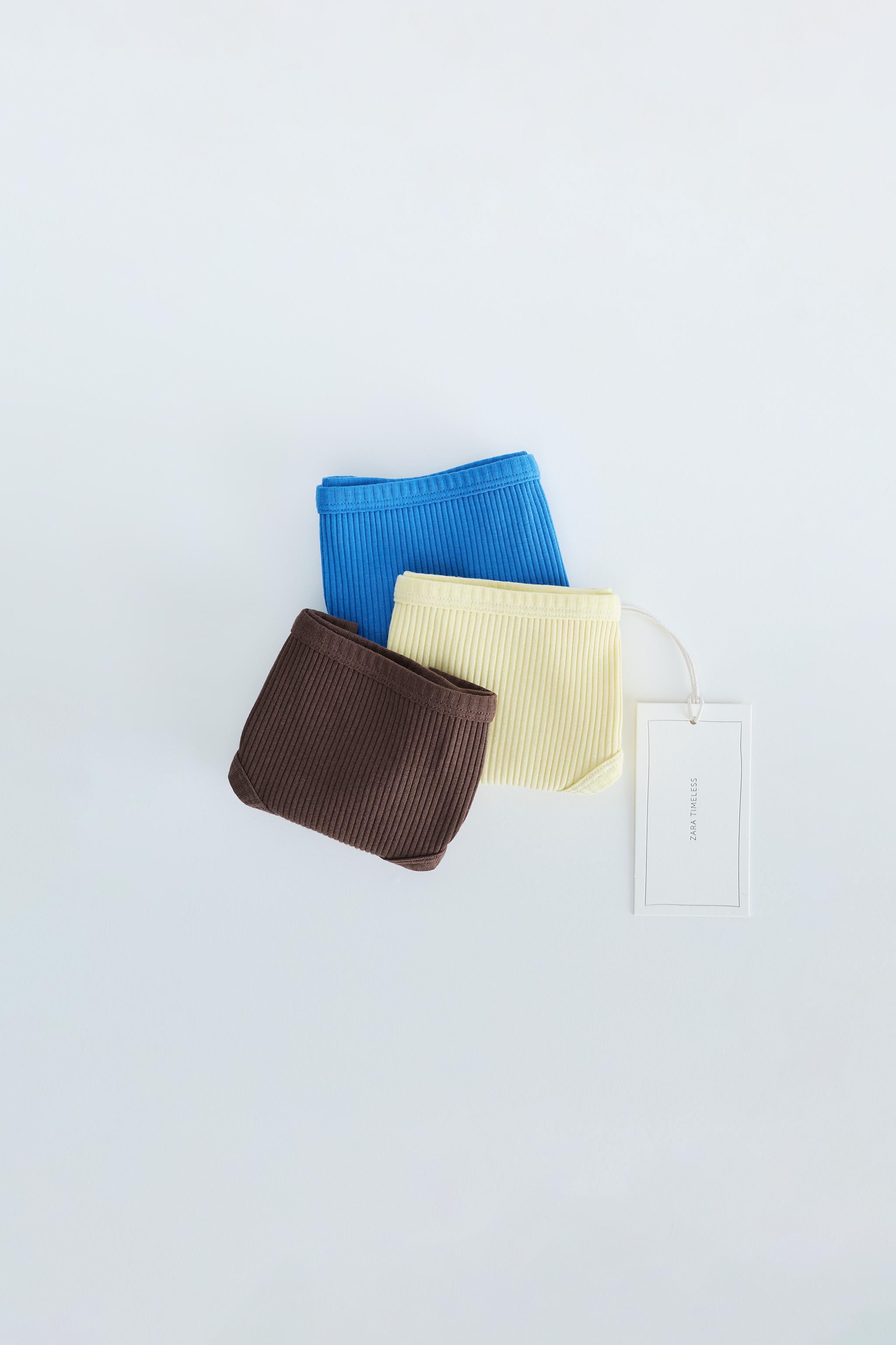 ZARA TIMELESS - THREE-PACK OF PLAIN RIBBED UNDERWEAR