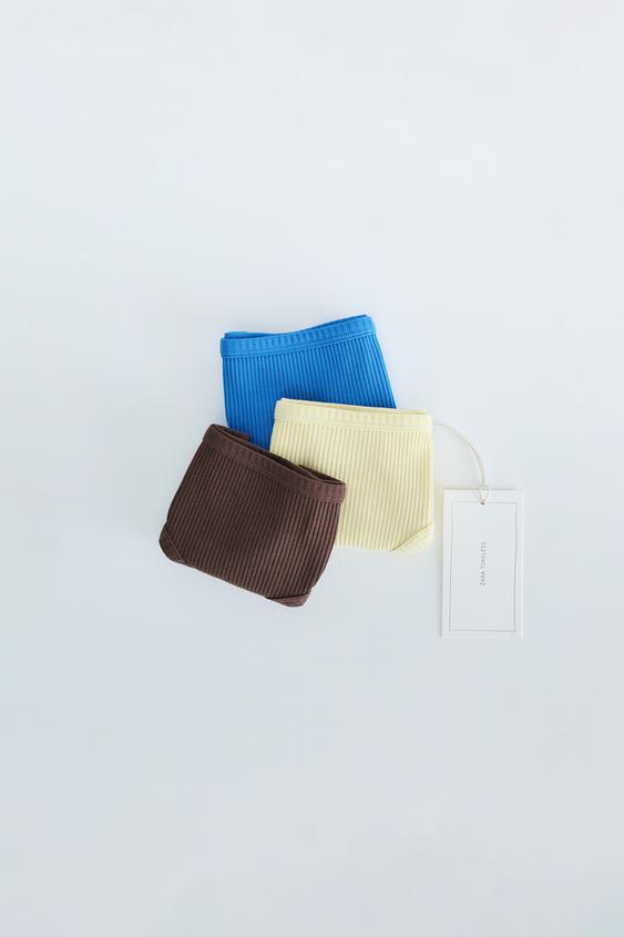 ZARA TIMELESS - PACK DE TRES BRAGUITAS RIB LISAS - Multicolor de Zara - Imagen 0