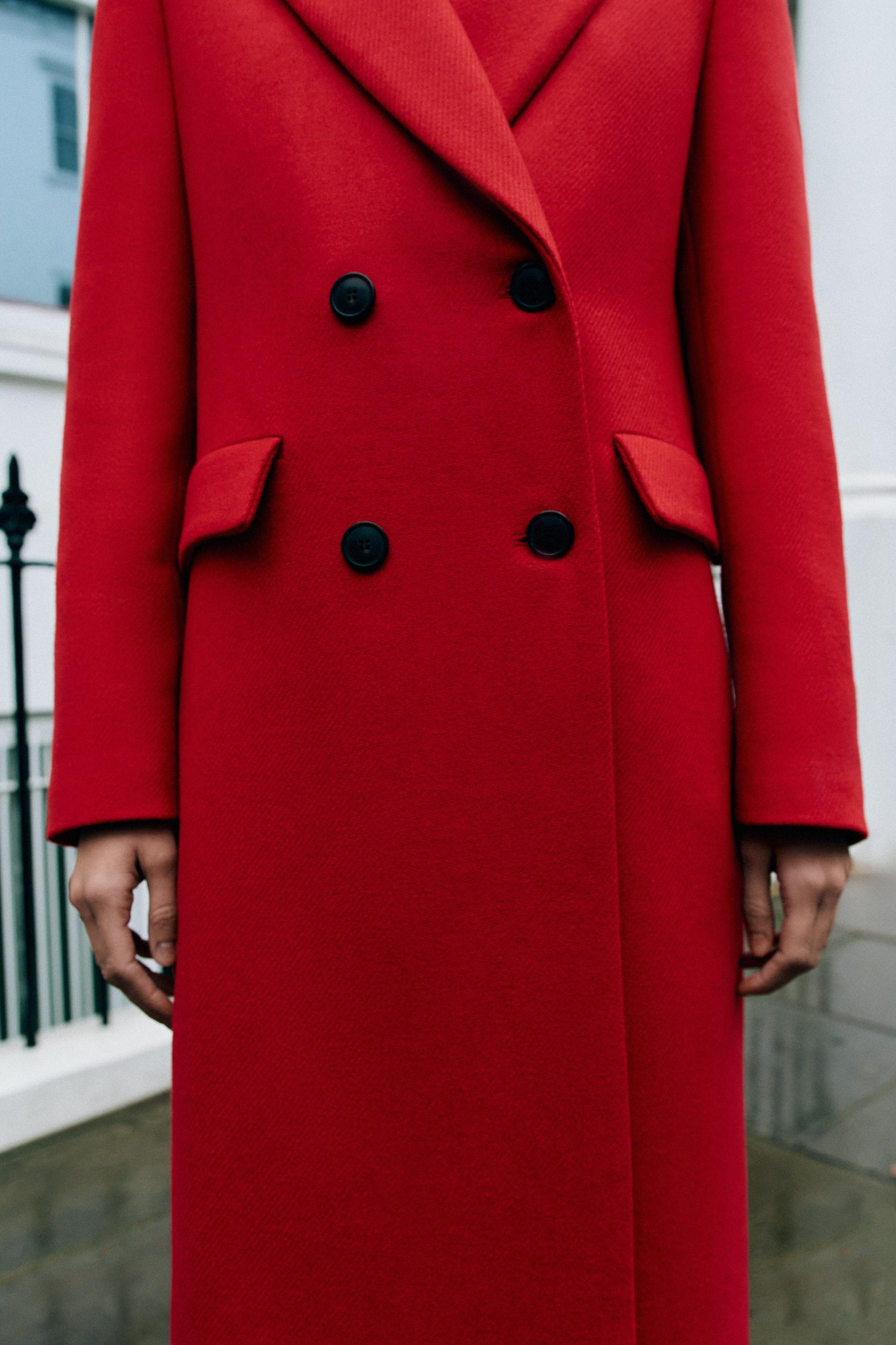 MANTEAU LONG AVEC LAINE ET ÉPAULETTES
