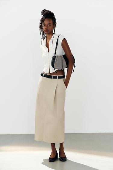 SHIRT-STYLE TOP - Oyster-white by Zara