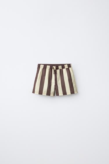 2-6 YEARS/ STRIPED SWIM SHORTS - Light brown by Zara - Image 0