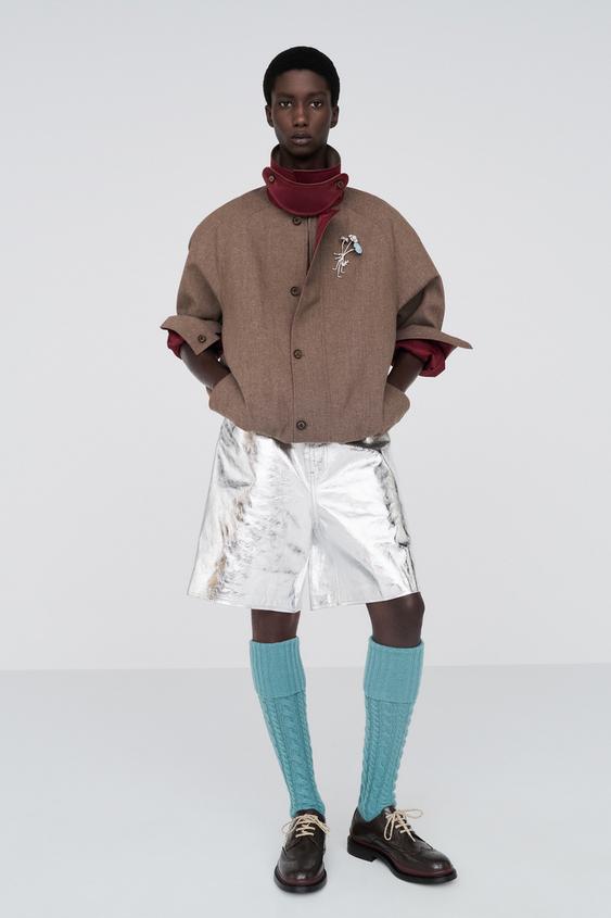 STRUKTURIERTE JACKE MIT WOLLE - Grün von Zara - Bild 0