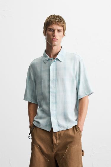 CHECK SHIRT - Blue by Zara