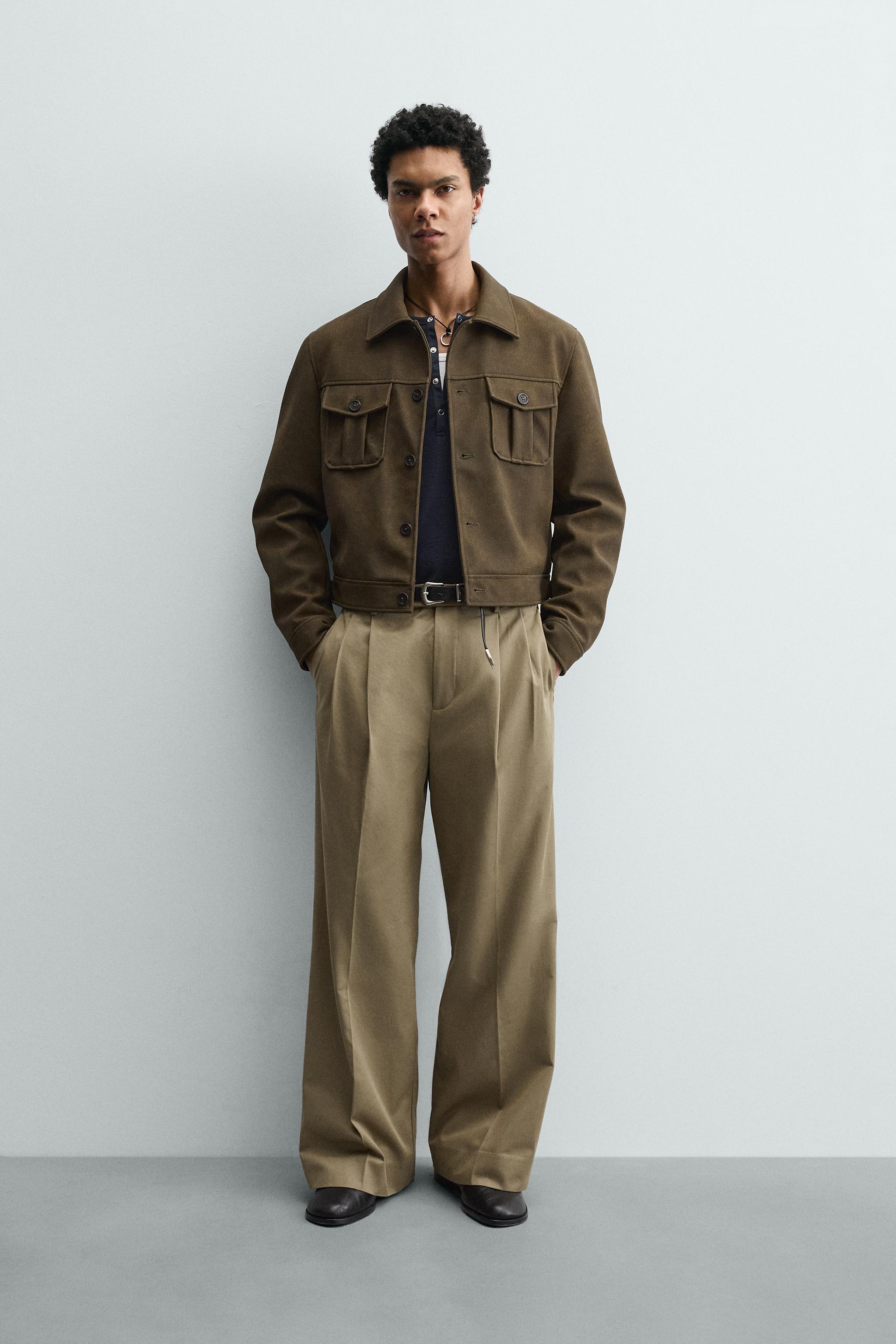 PANTALON COUPE LARGE À PLIS