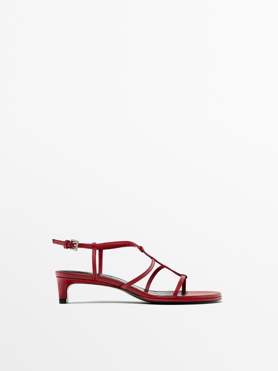 Red heeled sandals - Red | ZARA Canada