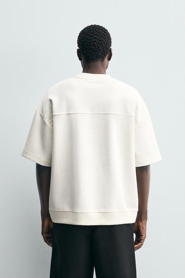 SWEAT INTERLOCK TECHNIQUE ÉTIQUETTE - Blanc cassé de Zara - Image 2