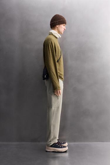 SWEAT TEXTURÉ AVEC LAINE - vert olive de Zara - Image 3