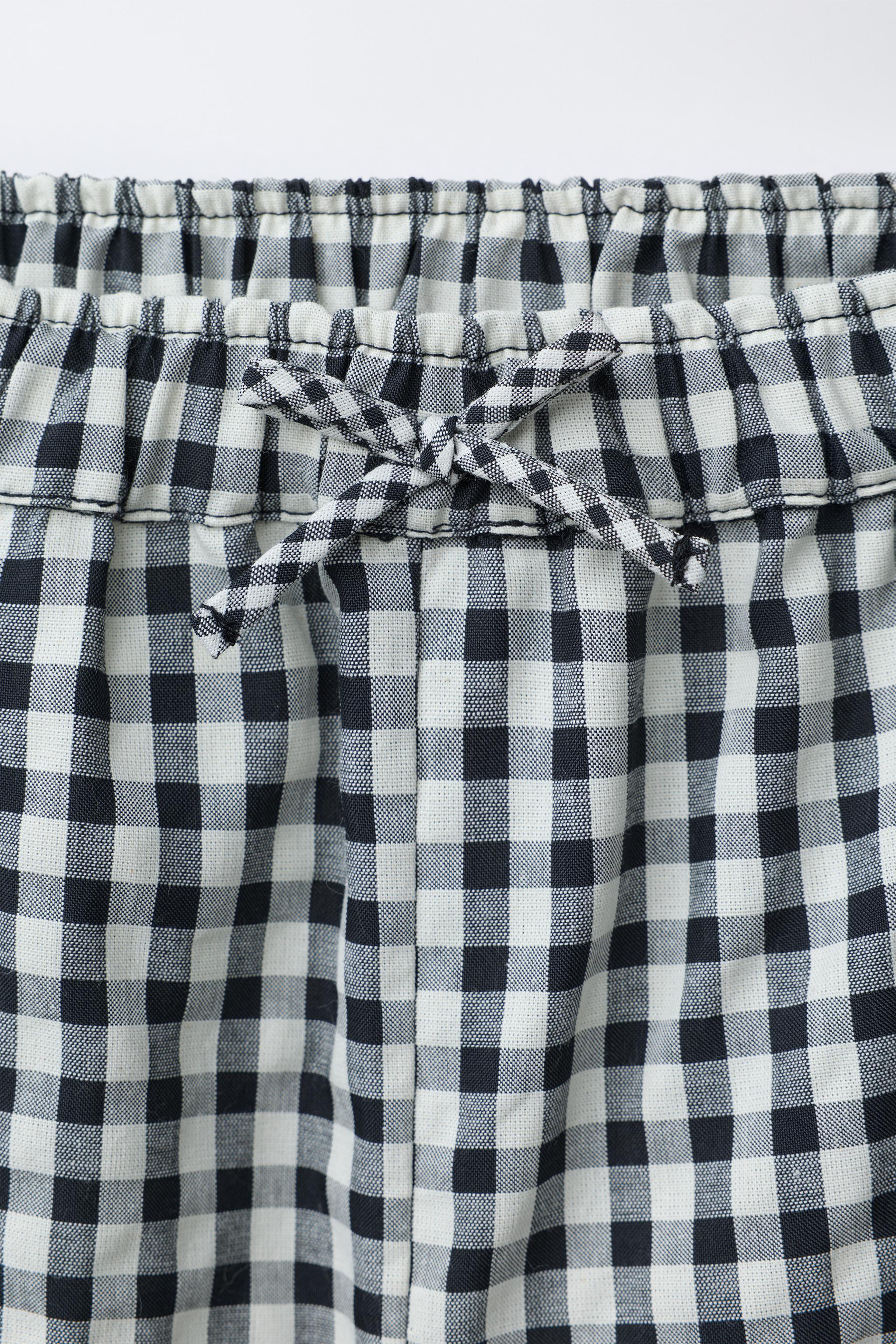 PANTALON JUPE-CULOTTE À CARREAUX VICHY ONDULINA