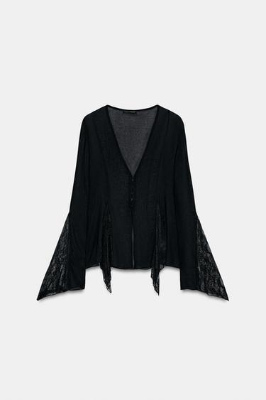 MATCHING LACE TOP - Black by Zara - Image 5