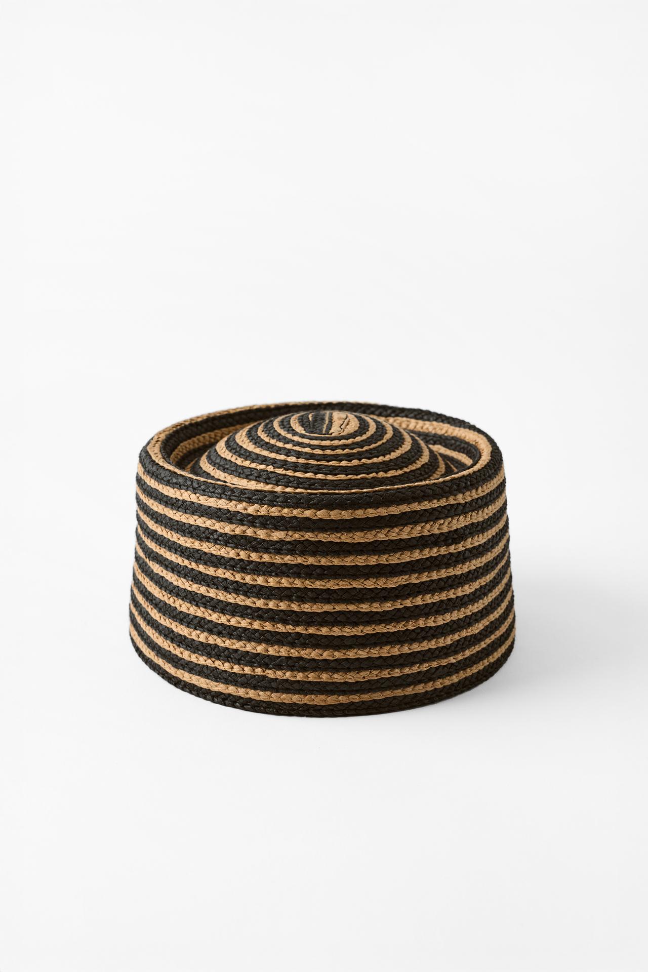 COMBINED CAP HAT — Ecru / Black