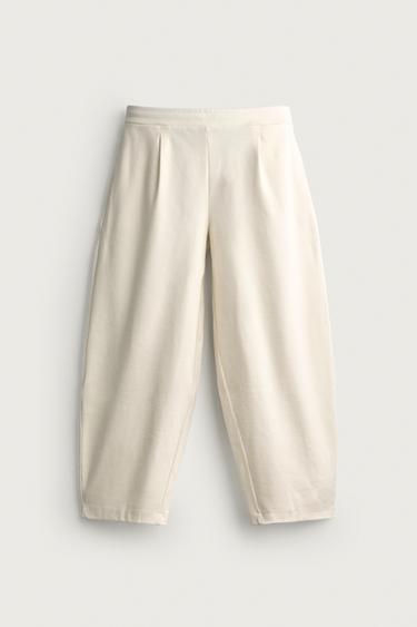 PANTALÓN BALLOON FIT RIB COMPACTO - Crudo de Zara