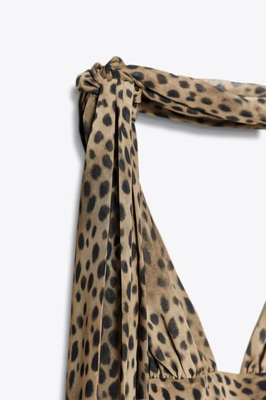 ANIMAL PRINT FOULARD DRESS - Leopard by Zara - Image 8
