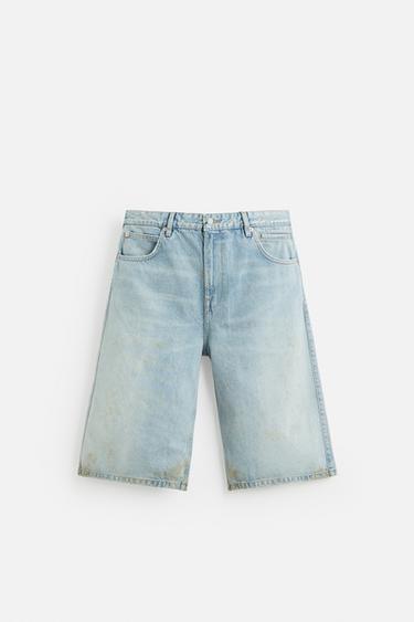 BERMUDAS DENIM COUPE AMPLE EFFET VINTAGE - Bleu clair de Zara - Image 5