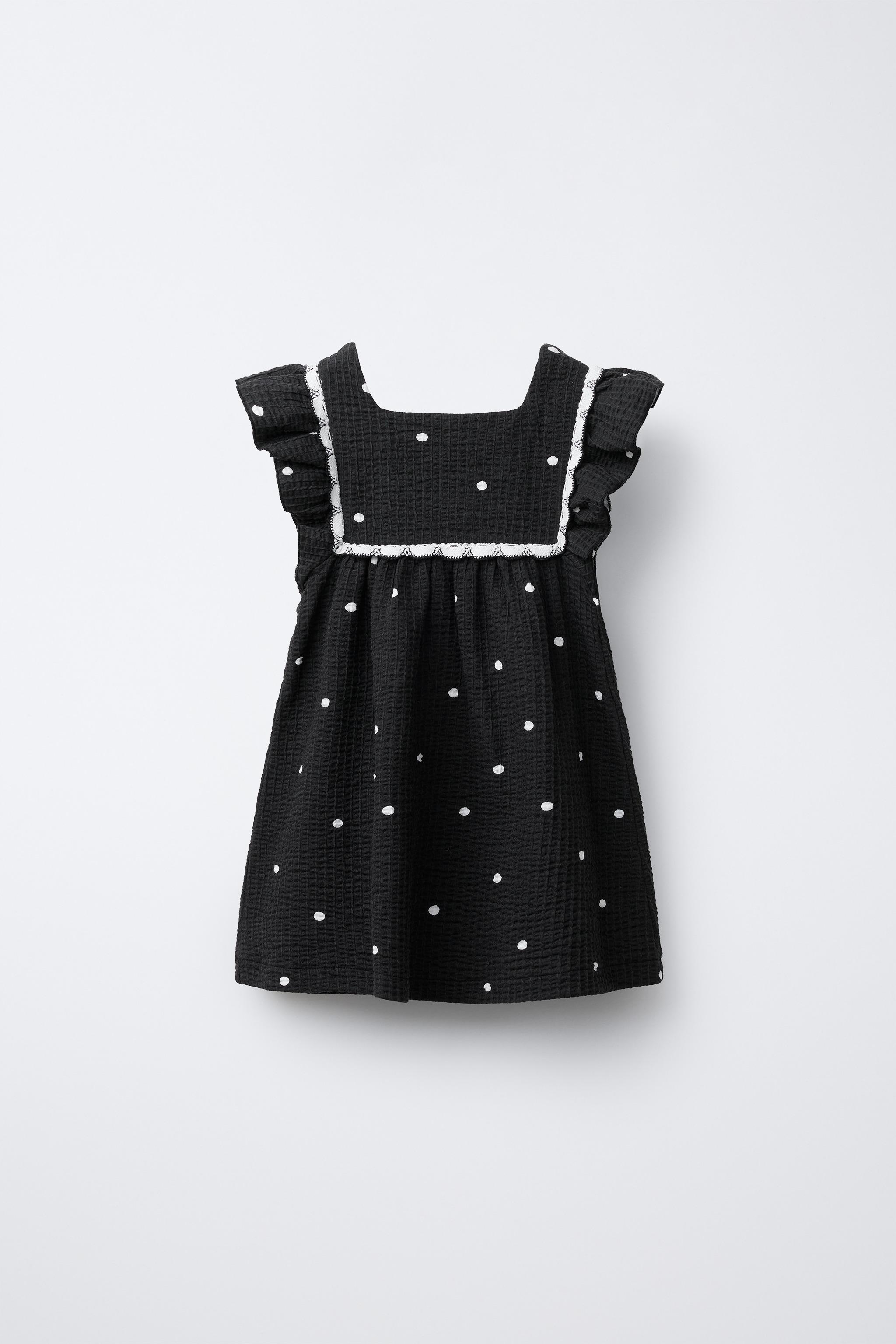 STRUCTURED POLKA DOT DRESS - Black | ZARA South Africa